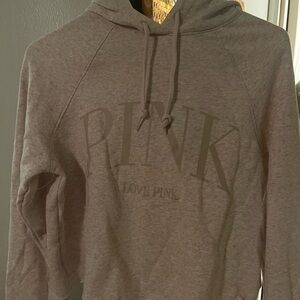 PINK Victoria's Secret Light Gray Hooded Sweater